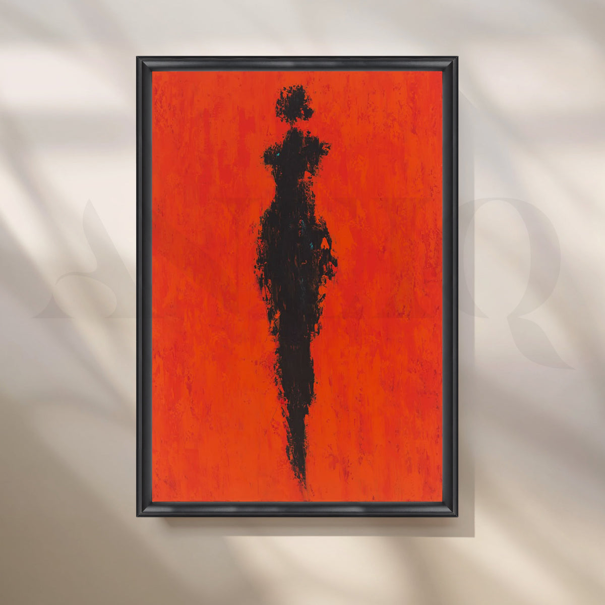 Crimson Silhouette Canvas Artwork – Asha Art Studio – Image 3