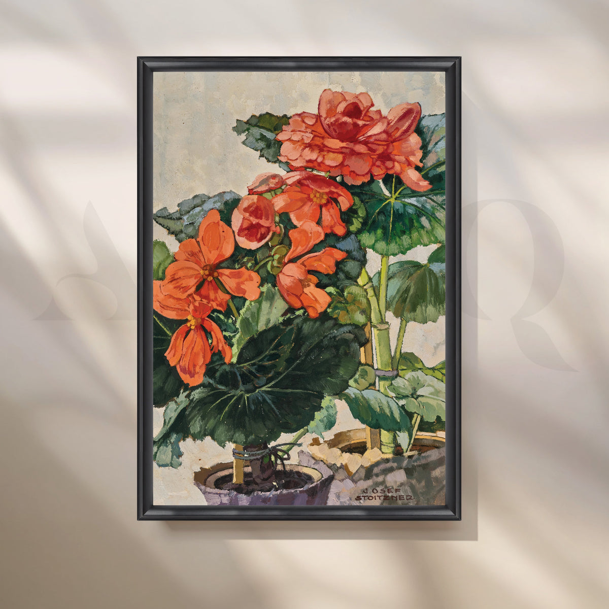 Orange Begonias Canvas Artwork – Asha Art Studio – Image 3