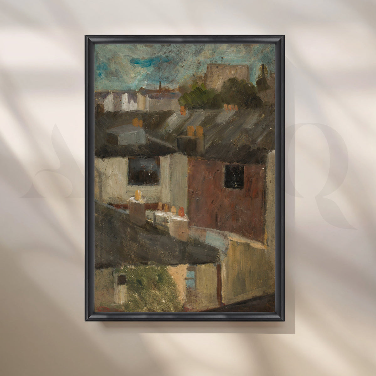 Rooftops at Dusk Canvas Artwork – Asha Art Studio – Image 3