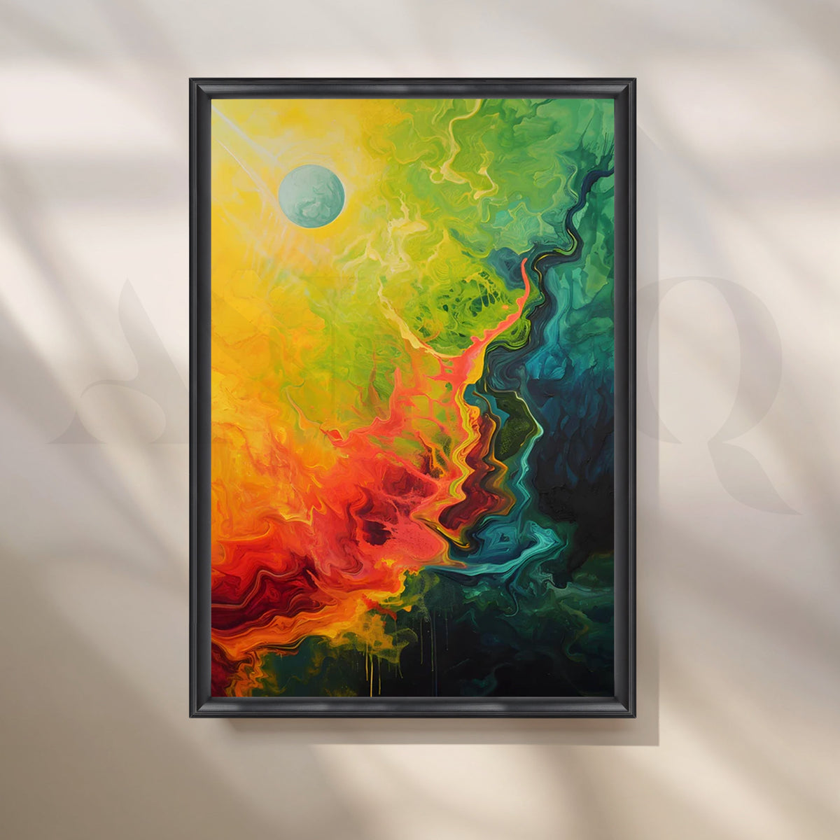 Solar Bloom Horizon Canvas Painting for Contemporary Office – Asha Art Studio – Image 3