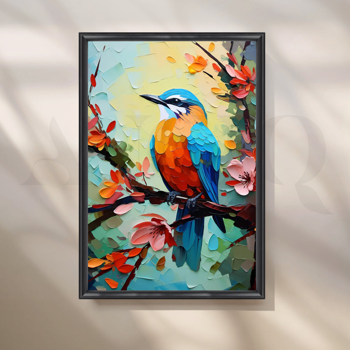 Blossom Perch Canvas Painting for Bedroom – Asha Art Studio – Image 3