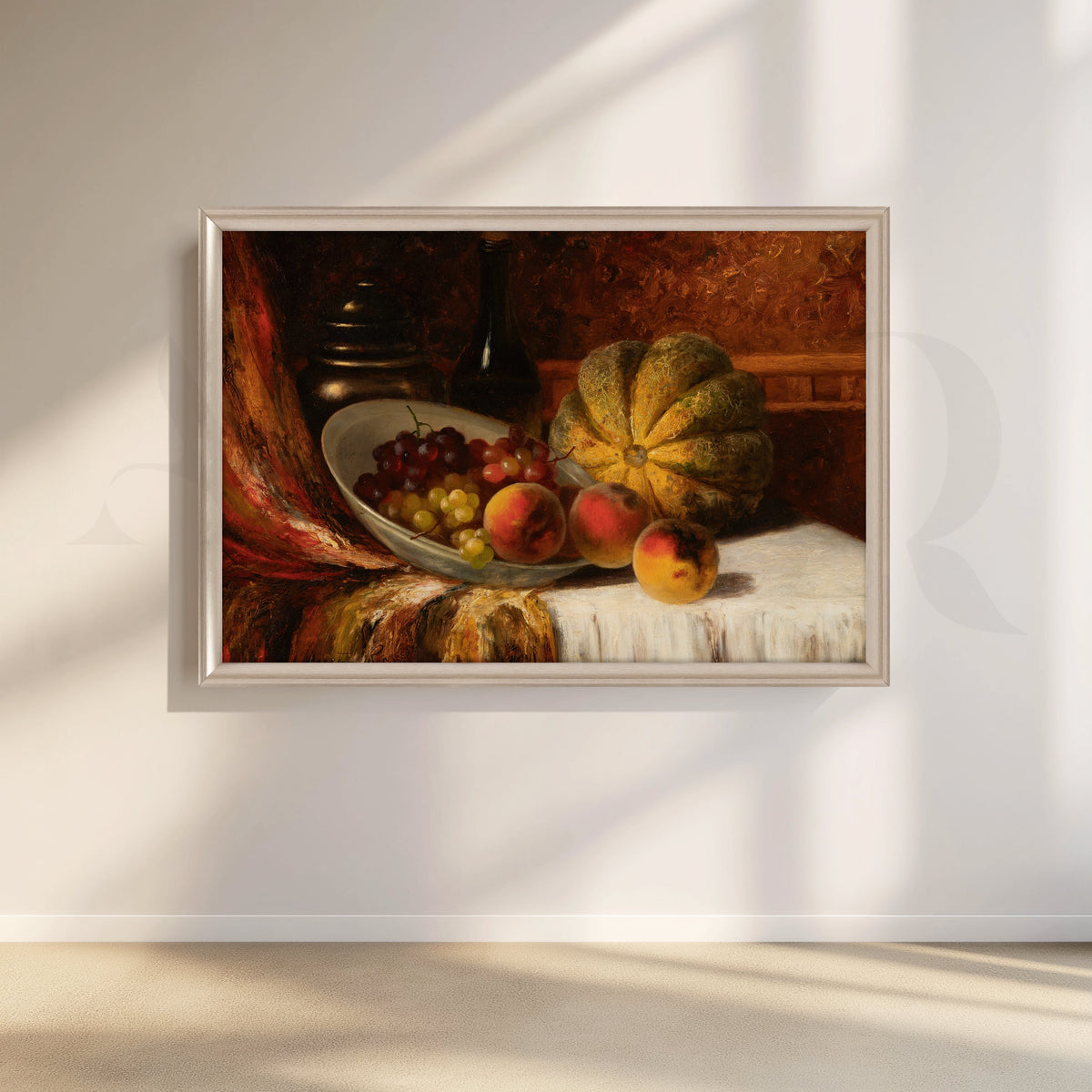 Melon and Peaches Still Life Canvas Artwork – Asha Art Studio – Image 4