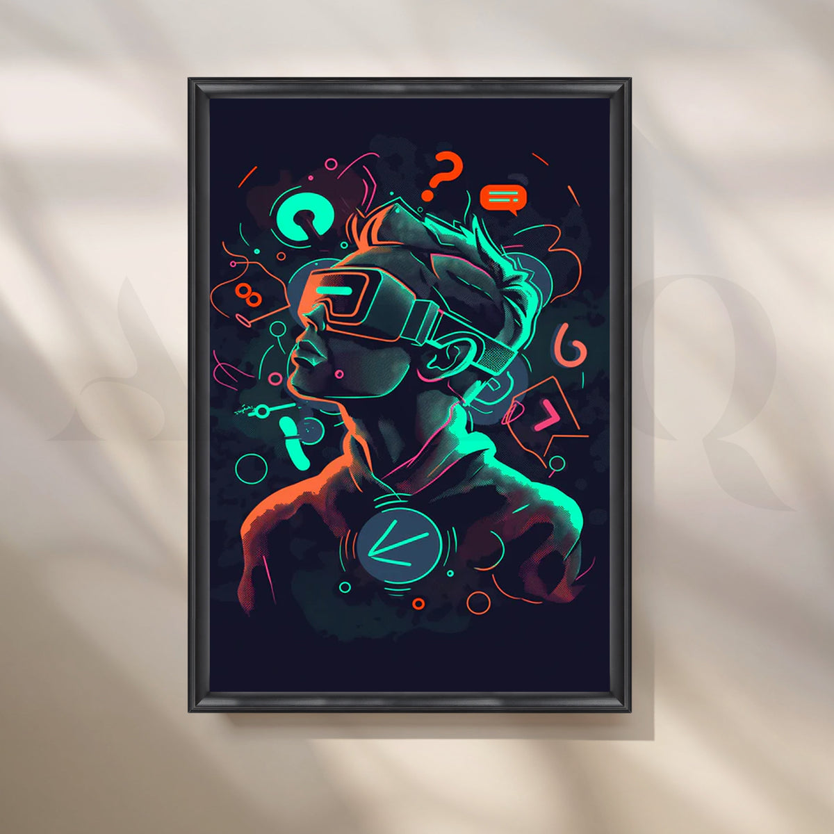 Neon VR Dreamer Canvas Painting for Gaming Room – Asha Art Studio – Image 3