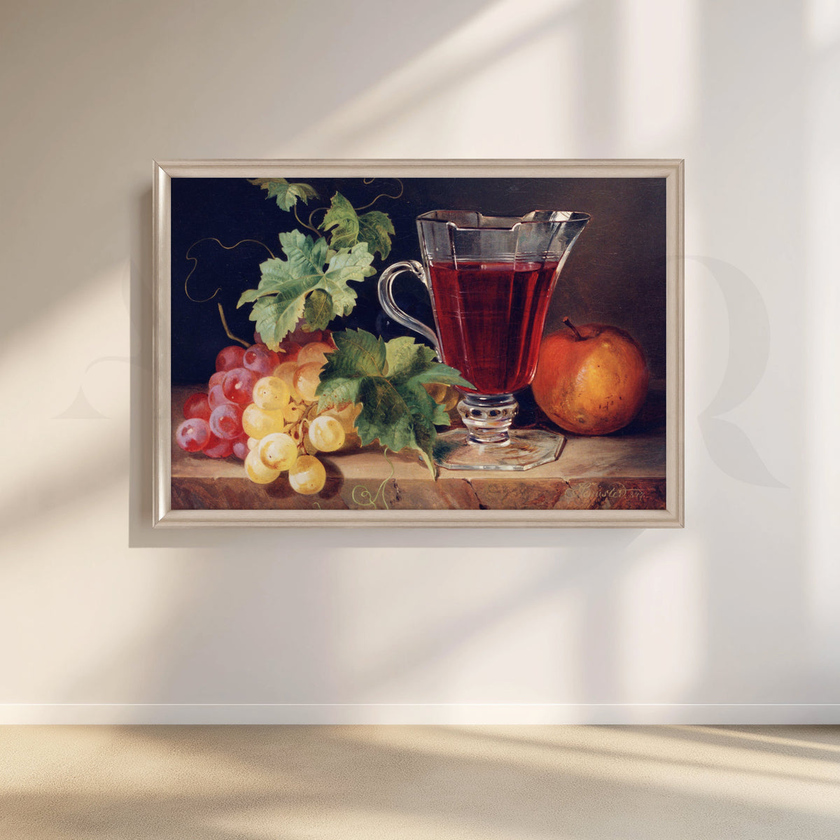Wine and Grapes Still Life Canvas Artwork – Asha Art Studio – Image 4