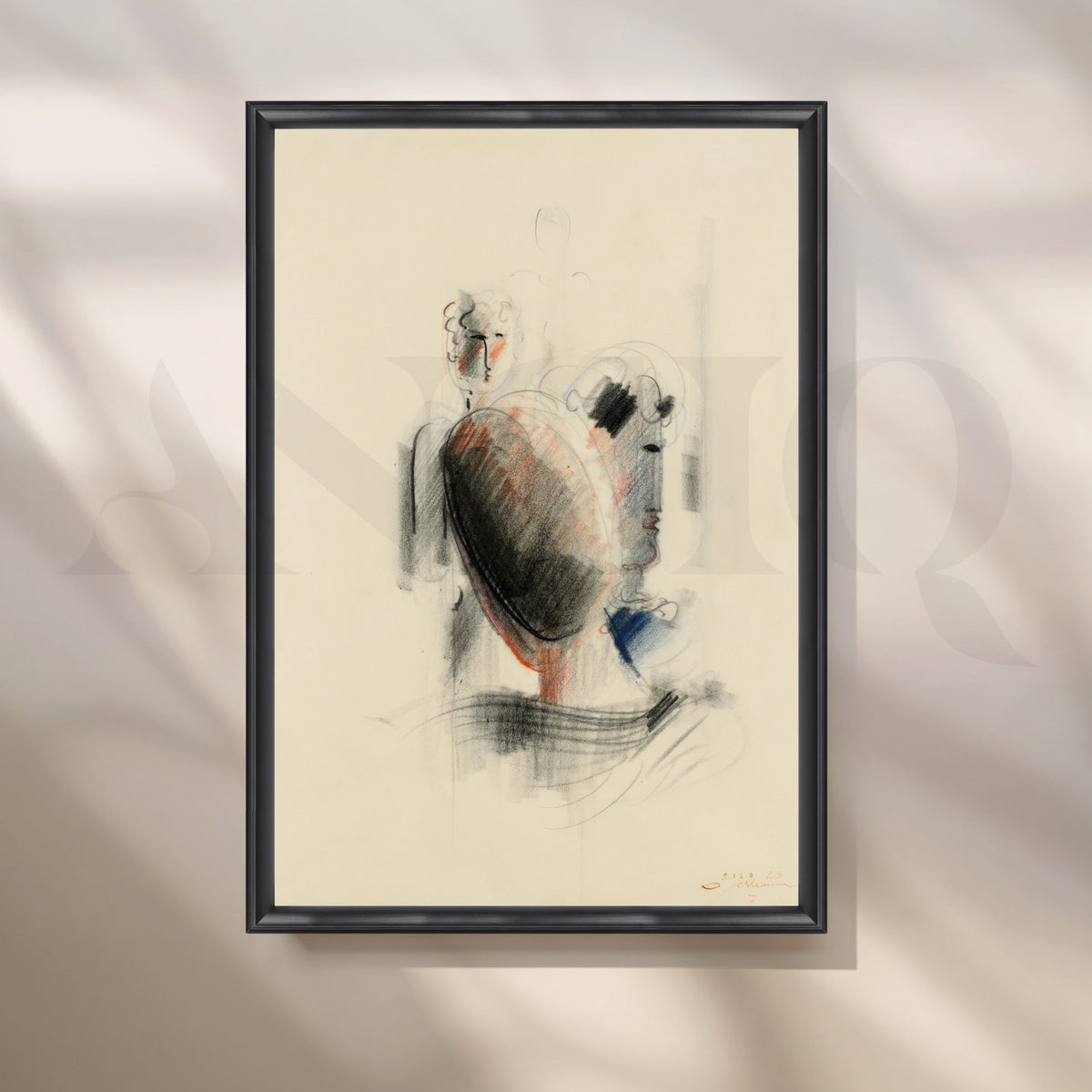 Chalk Portrait Study Canvas Artwork – Asha Art Studio – Image 3