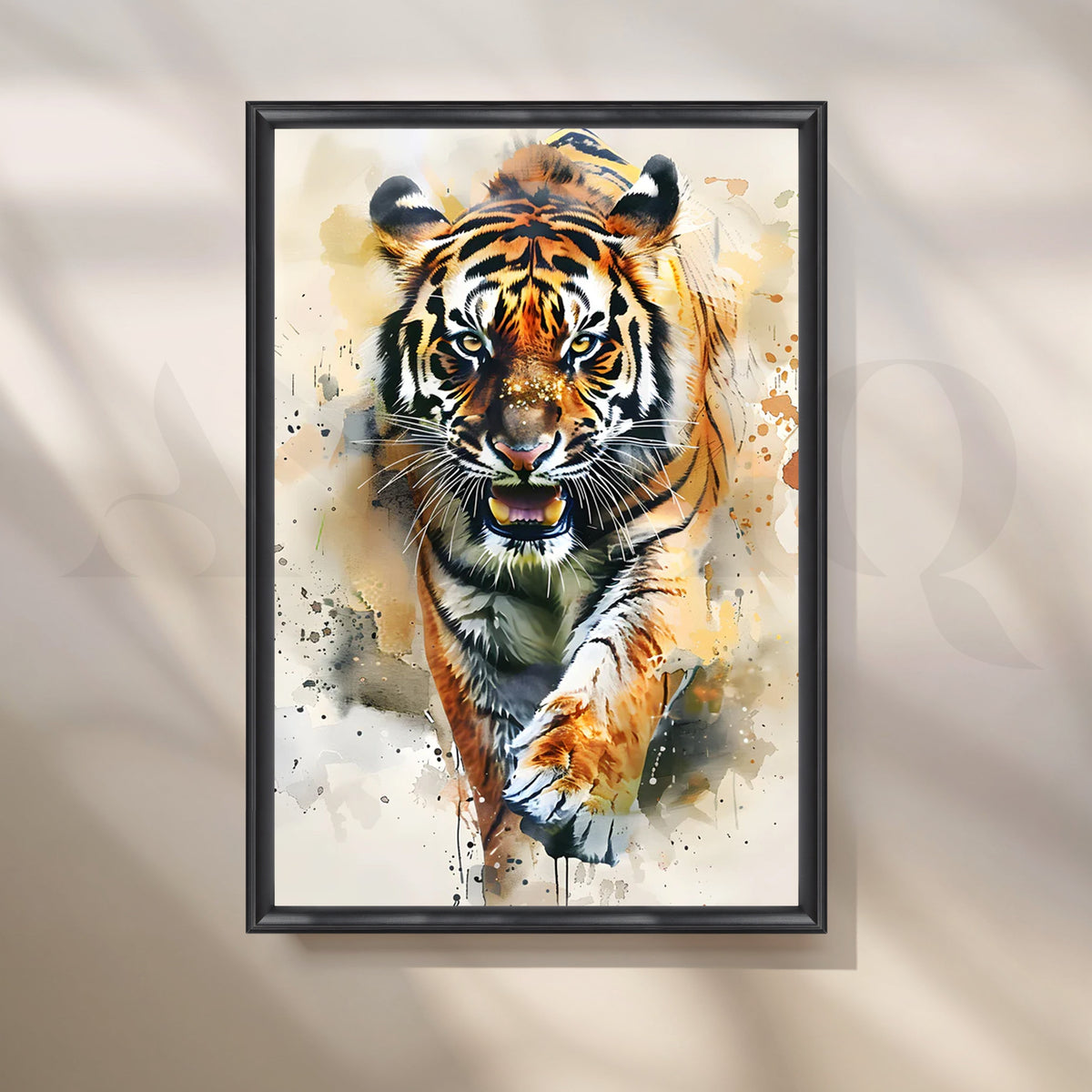 Wild Tiger Charge Canvas Painting for Living Room – Asha Art Studio – Image 3