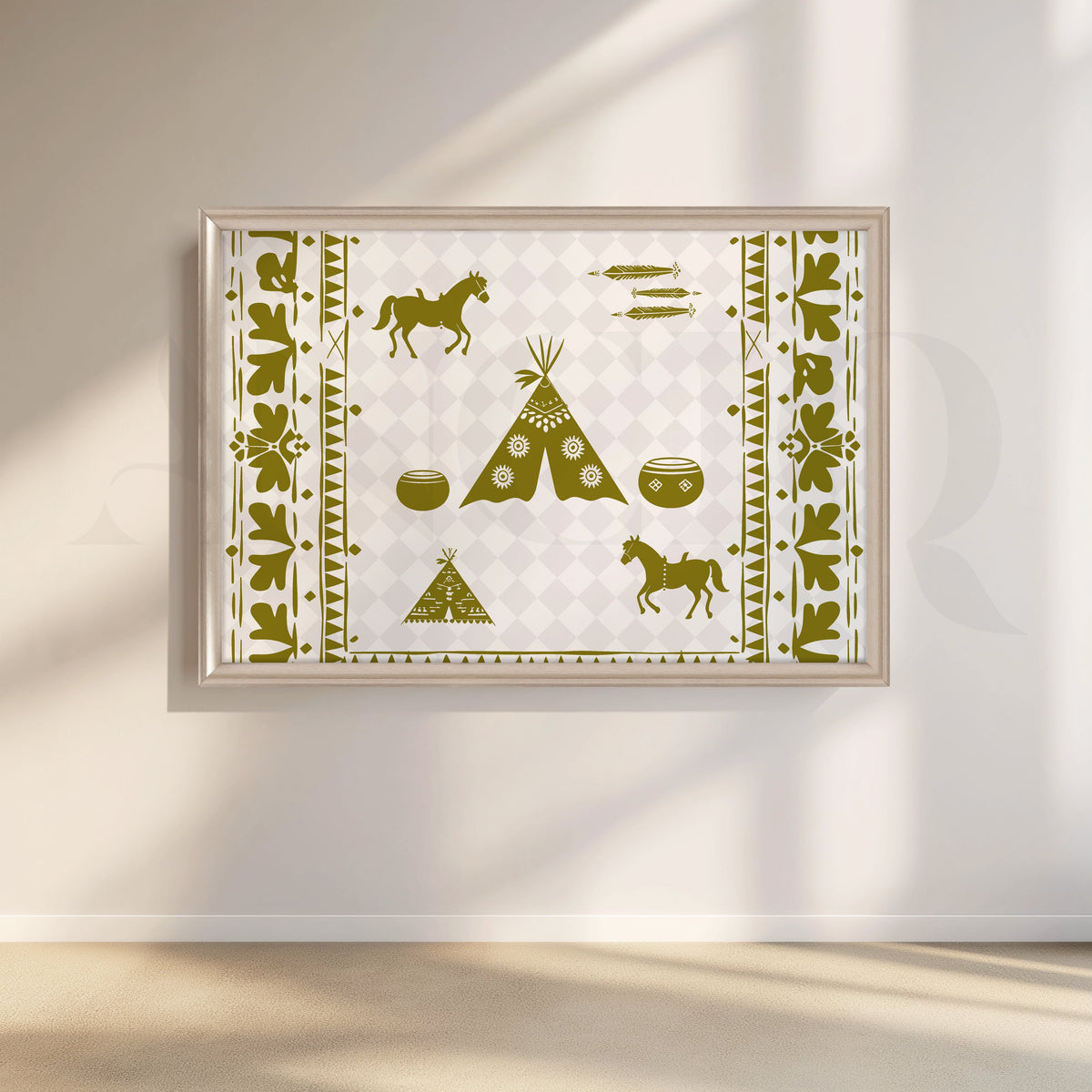 Tribal Horses & Tents Canvas Artwork – Asha Art Studio – Image 4
