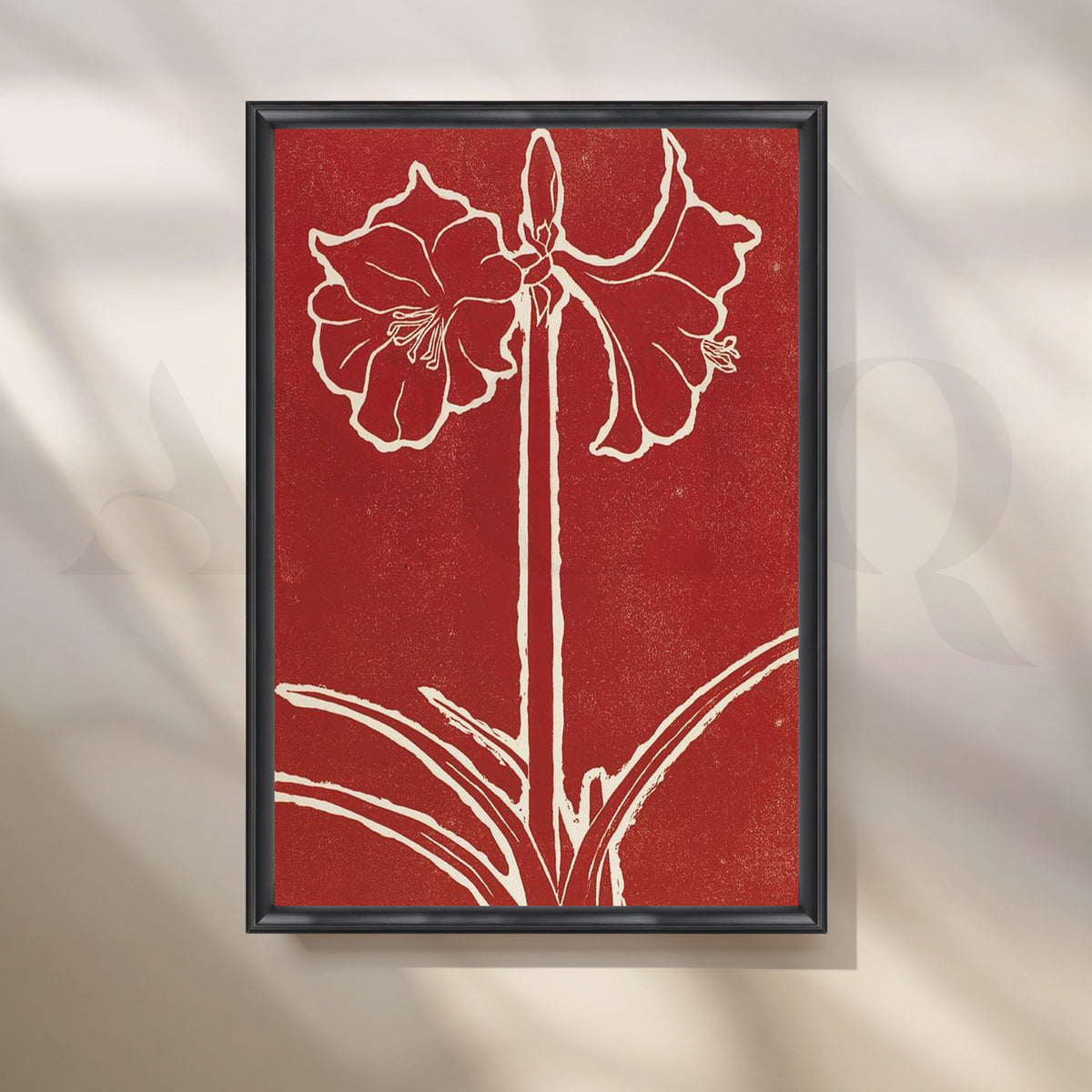 Crimson Blossom Canvas Artwork – Asha Art Studio – Image 3