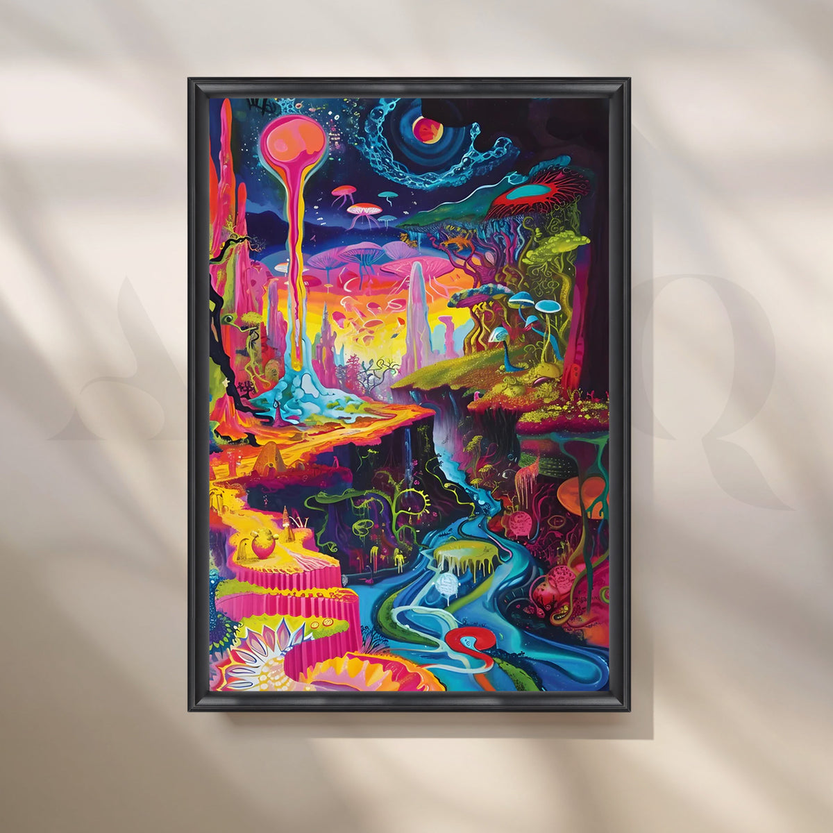 Cosmic Meltscape Canvas Painting for Home Office – Asha Art Studio – Image 3