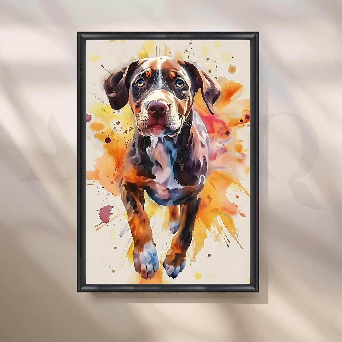 Joyful Sprint Puppy Canvas Painting for Family Room – Asha Art Studio – Image 3