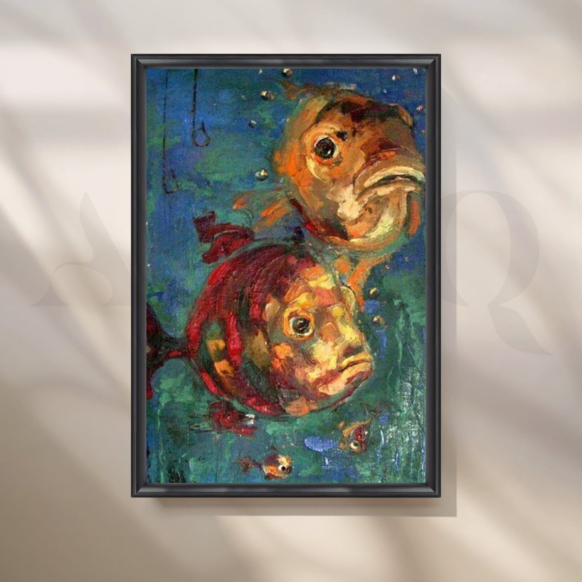 Goldfish in the Blue Canvas Artwork – Asha Art Studio – Image 3