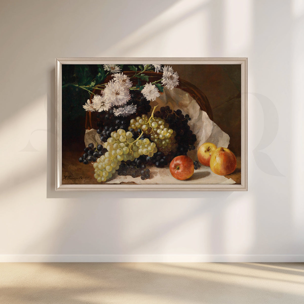 Grapes and Apples Still Life Canvas Artwork – Asha Art Studio – Image 4