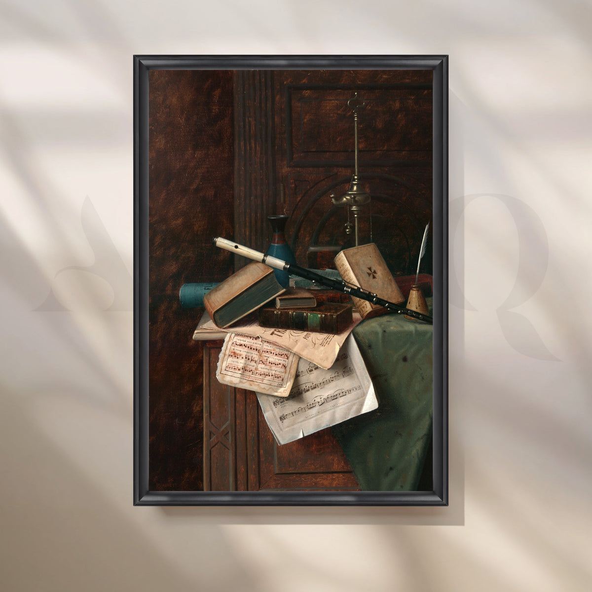 Still Life with Music and Books Canvas Artwork – Asha Art Studio – Image 3