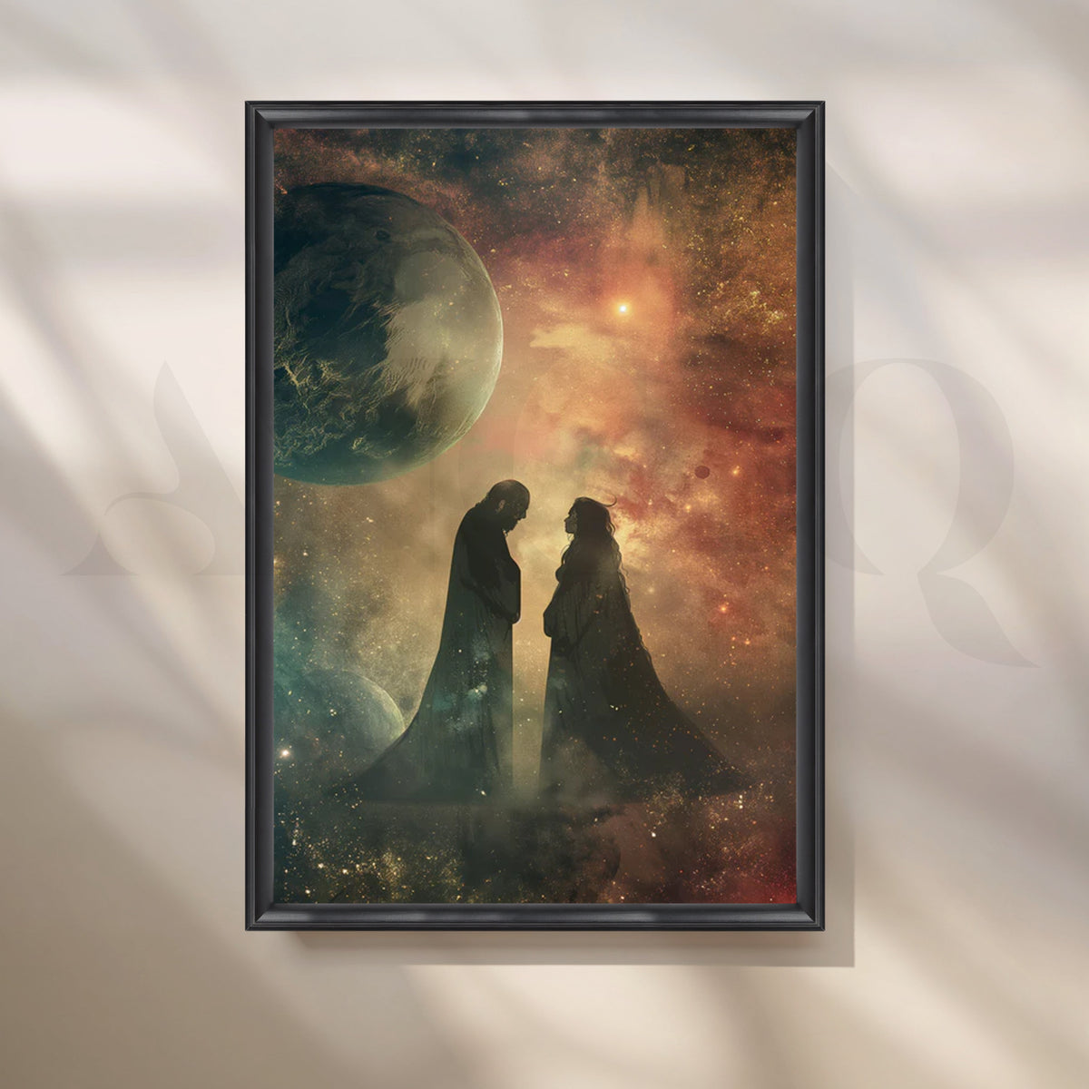 Cosmic Vow Canvas Artwork for Bedroom – Asha Art Studio – Image 3