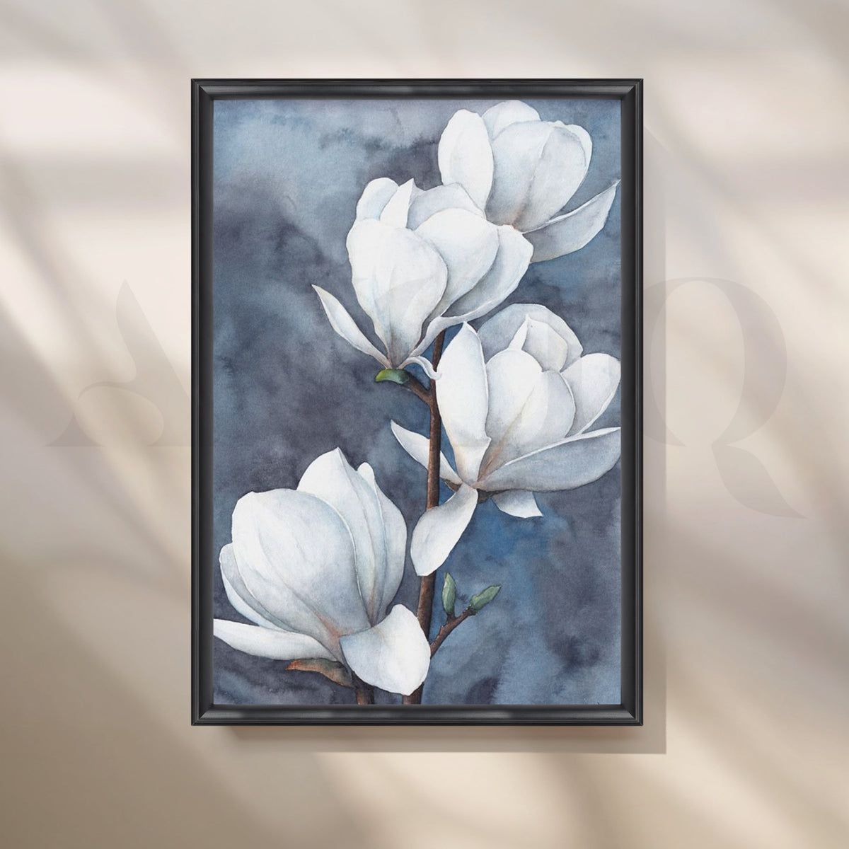 White Magnolia Calm Artwork – Asha Art Studio – Image 3