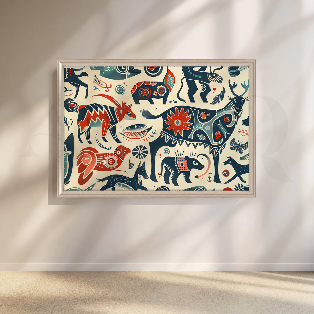 Folk Jungle Harmony Canvas Artwork – Asha Art Studio – Image 4