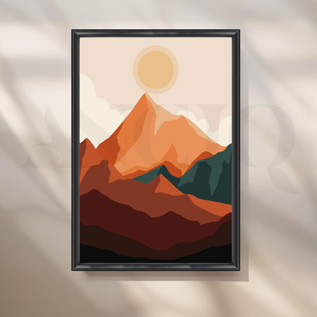 Terracotta Summit Canvas Painting for Home Office – Asha Art Studio – Image 3