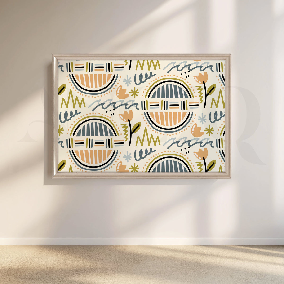 Playful Geometry Canvas Artwork – Asha Art Studio – Image 4