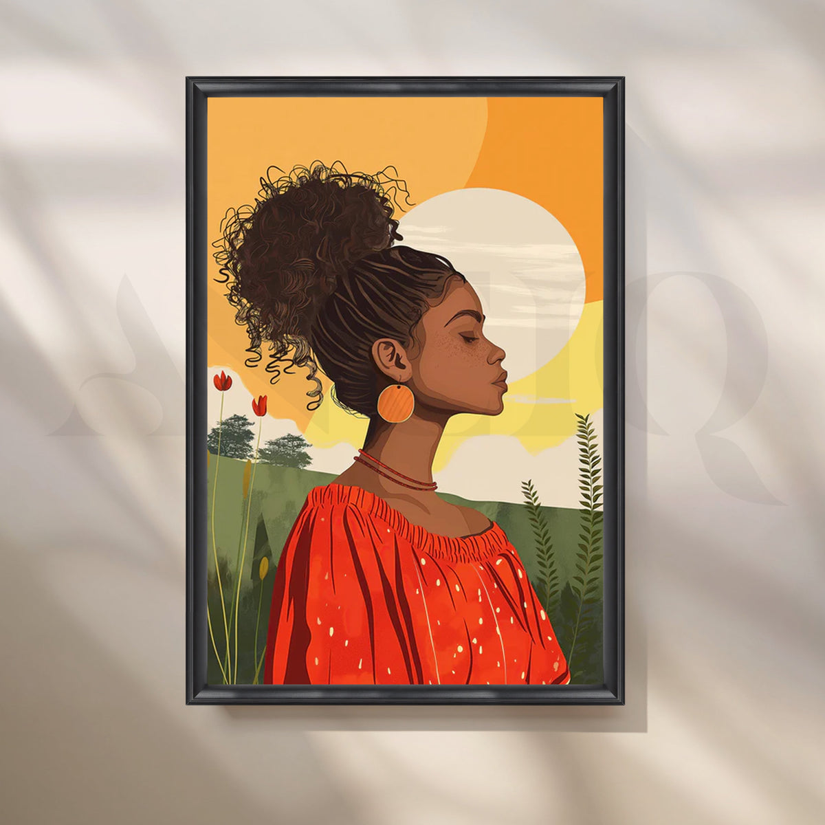 Sunlit Grace Canvas Painting for Boho Living Room – Asha Art Studio – Image 3