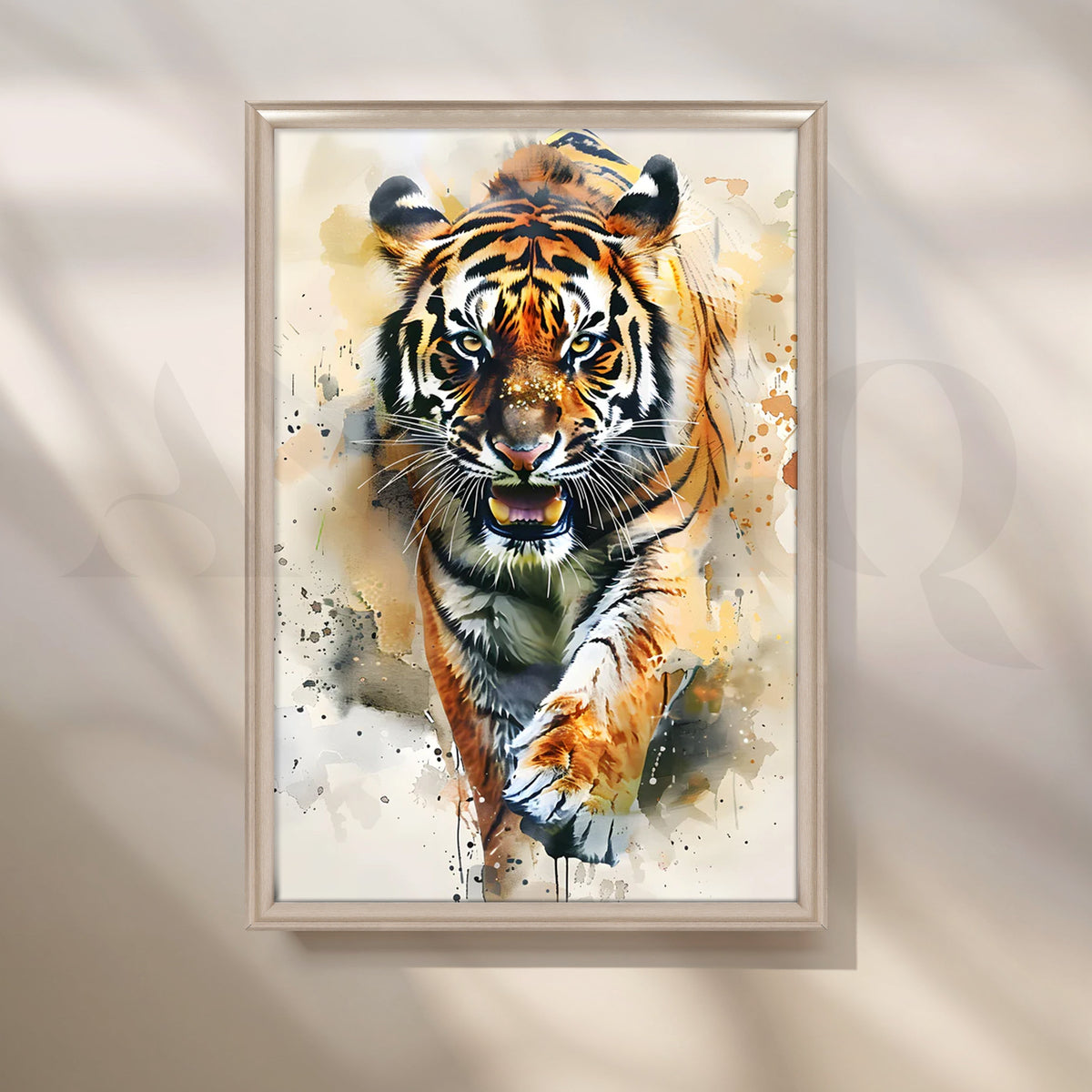 Wild Tiger Charge Canvas Painting for Living Room – Asha Art Studio – Image 4