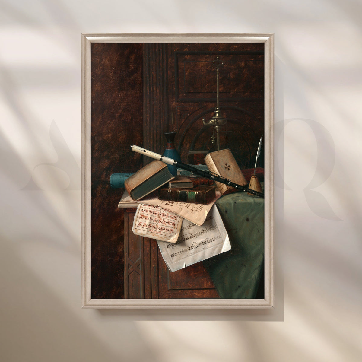 Still Life with Music and Books Canvas Artwork – Asha Art Studio – Image 4