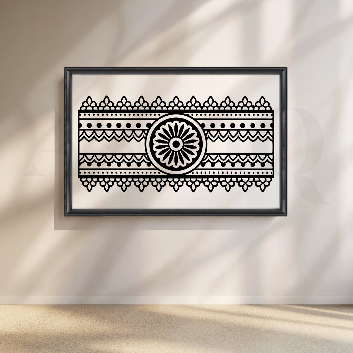 Classic Rangoli Motif Canvas Artwork – Asha Art Studio – Image 3