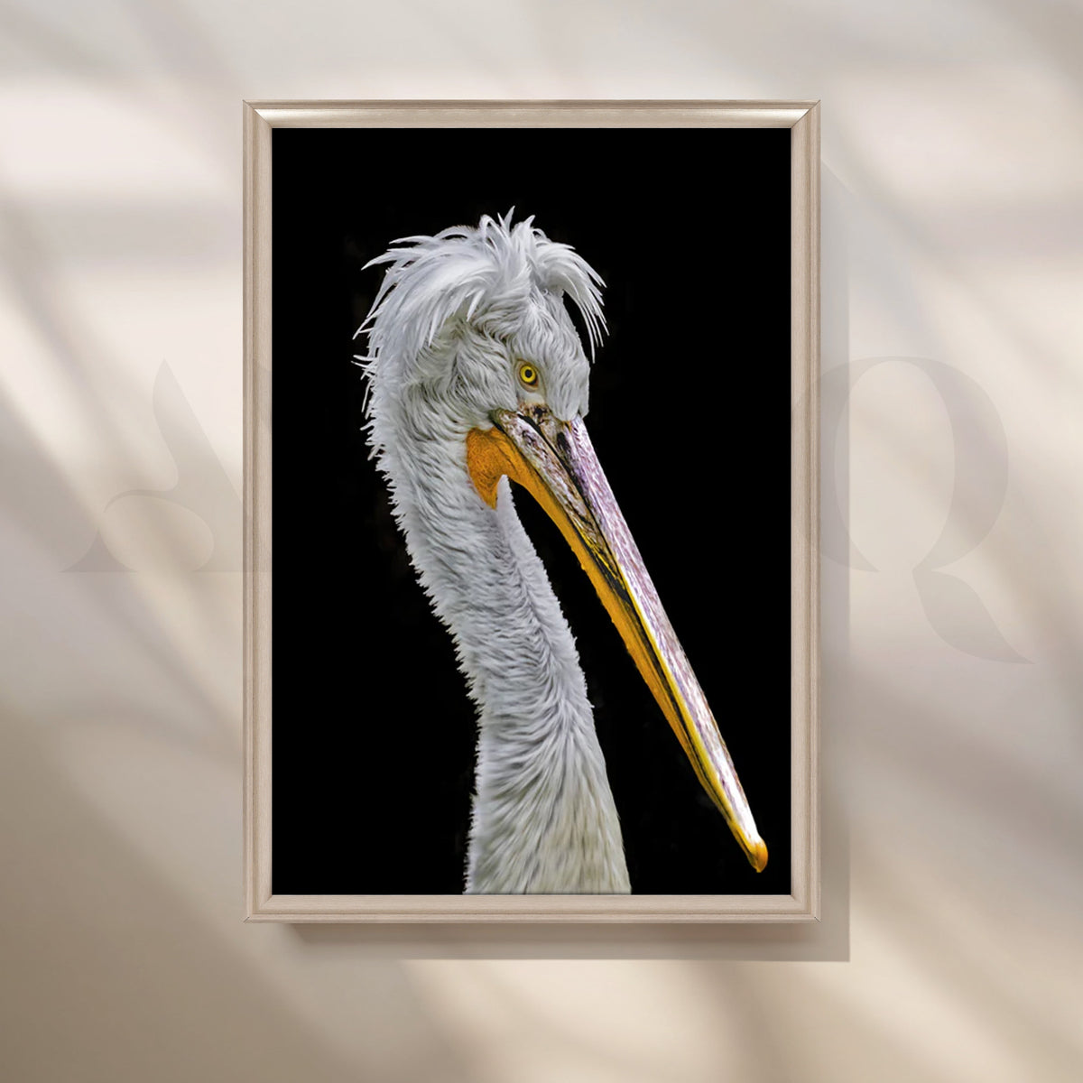 Regal Pelican Profile Canvas Painting for Office or Study – Asha Art Studio – Image 4