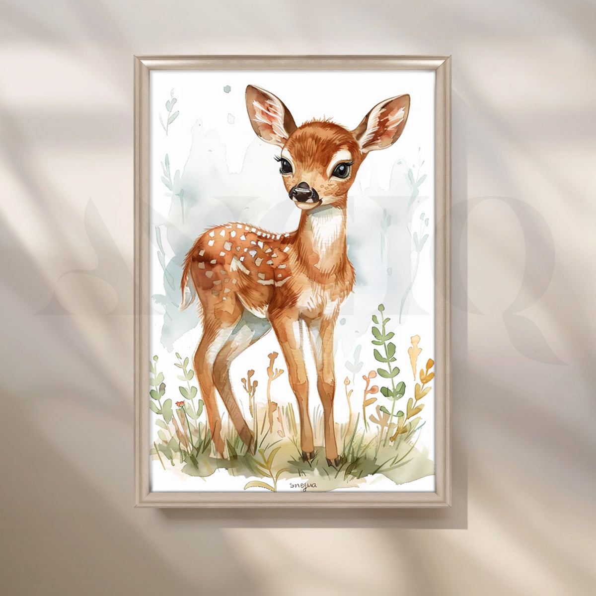 Whispering Fawn Canvas Painting for Nursery & Kids’ Room – Asha Art Studio – Image 4