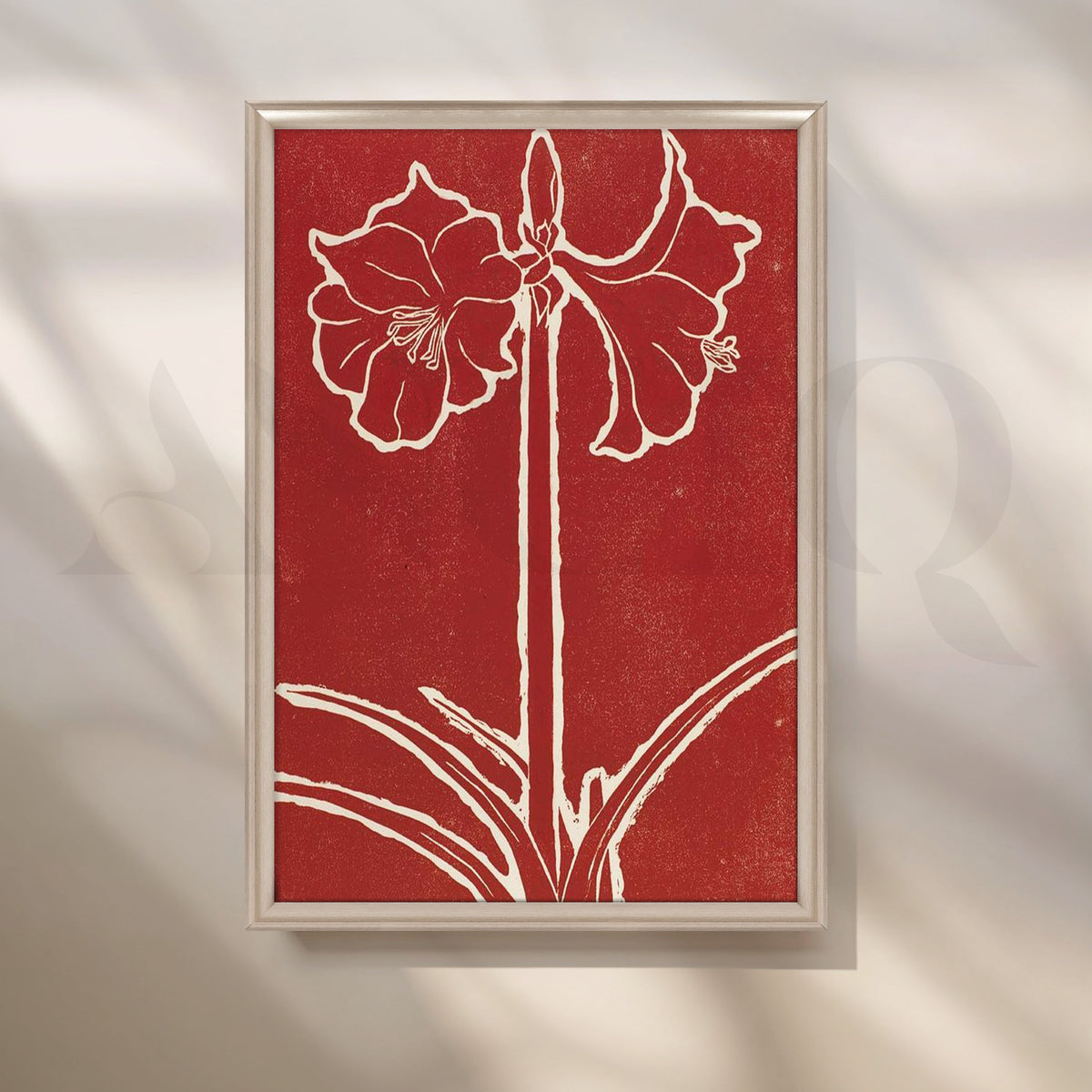 Crimson Blossom Canvas Artwork – Asha Art Studio – Image 4