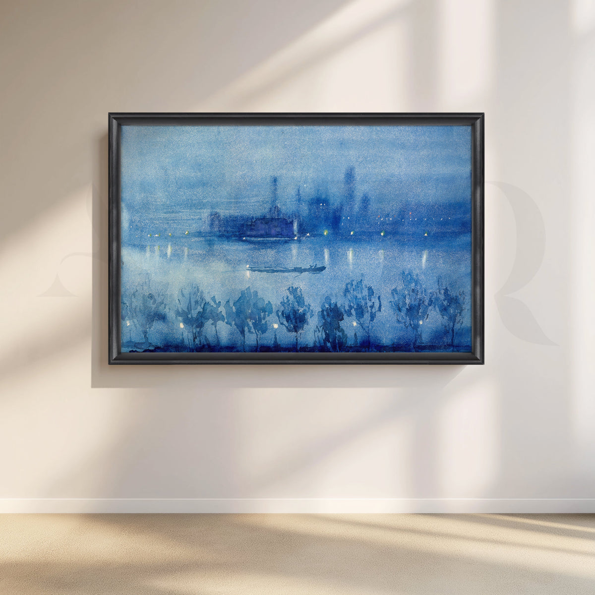Midnight River Lights Canvas Artwork – Asha Art Studio – Image 3