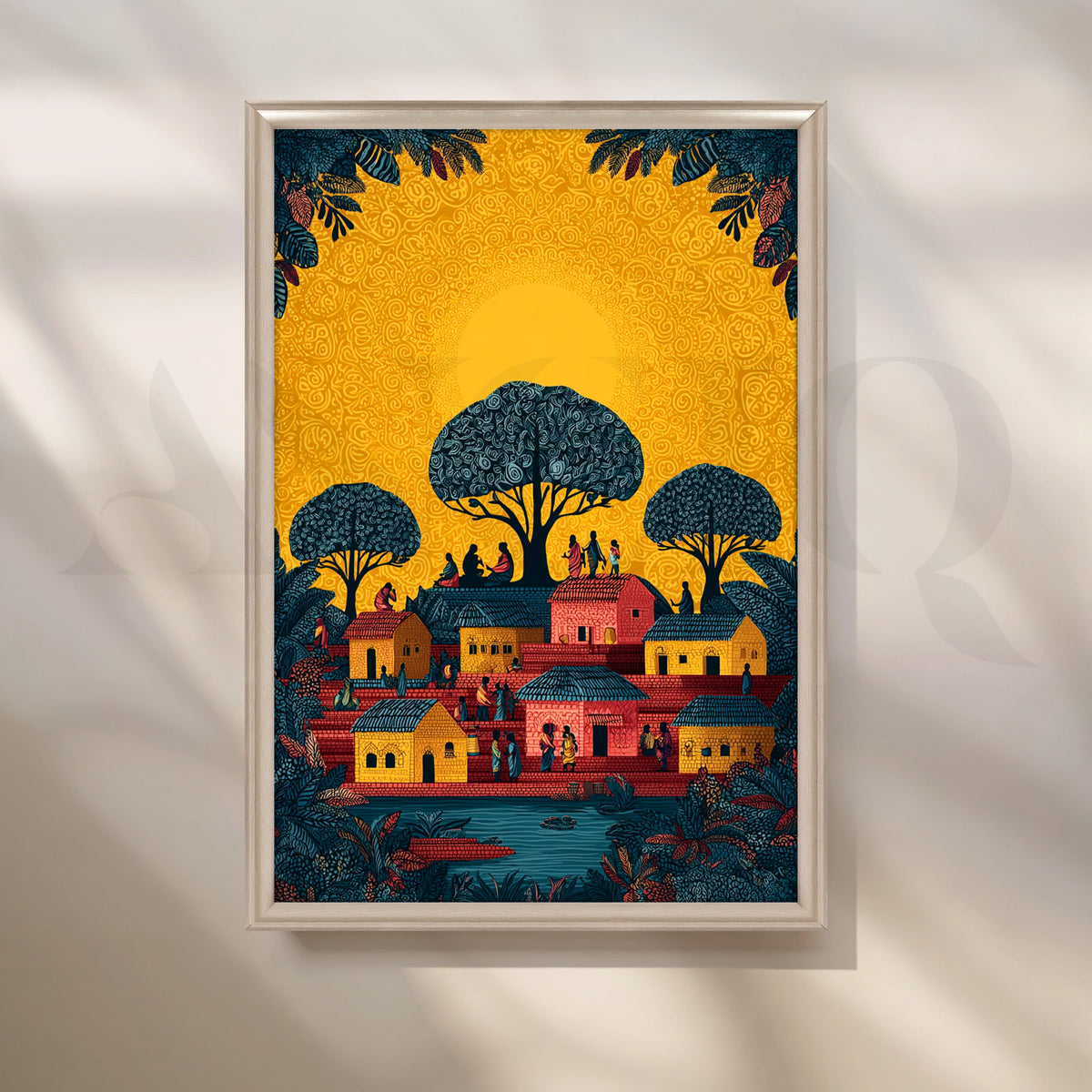 Golden Village Canopy Canvas Artwork – Asha Art Studio – Image 4