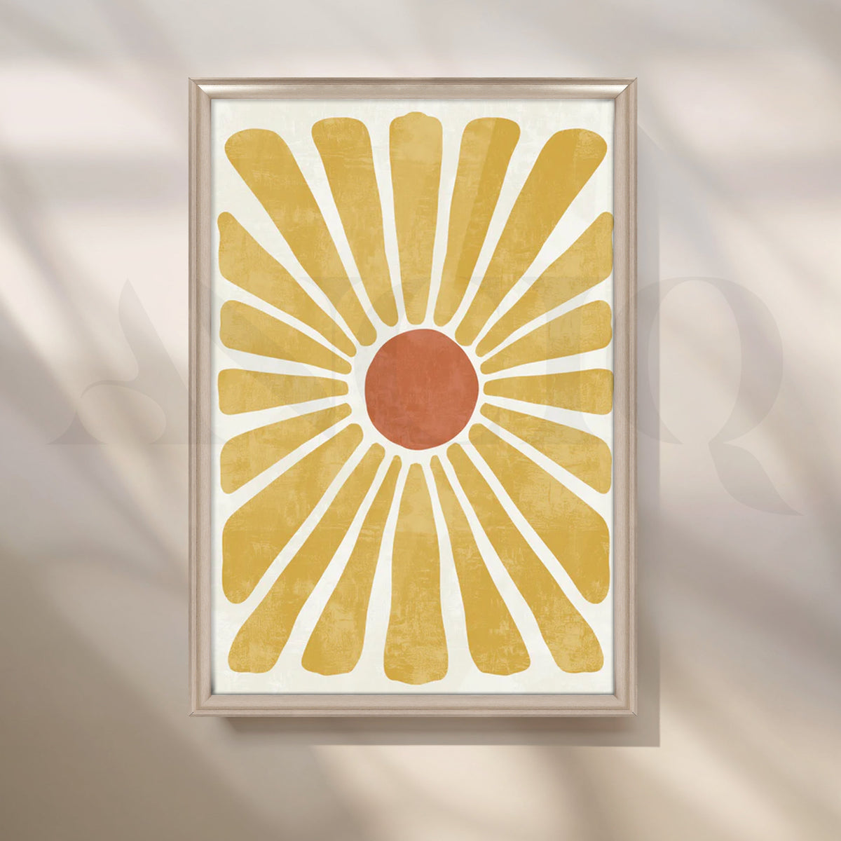 Sunburst Daisy Canvas Painting for Bright Boho Living Rooms – Asha Art Studio – Image 4