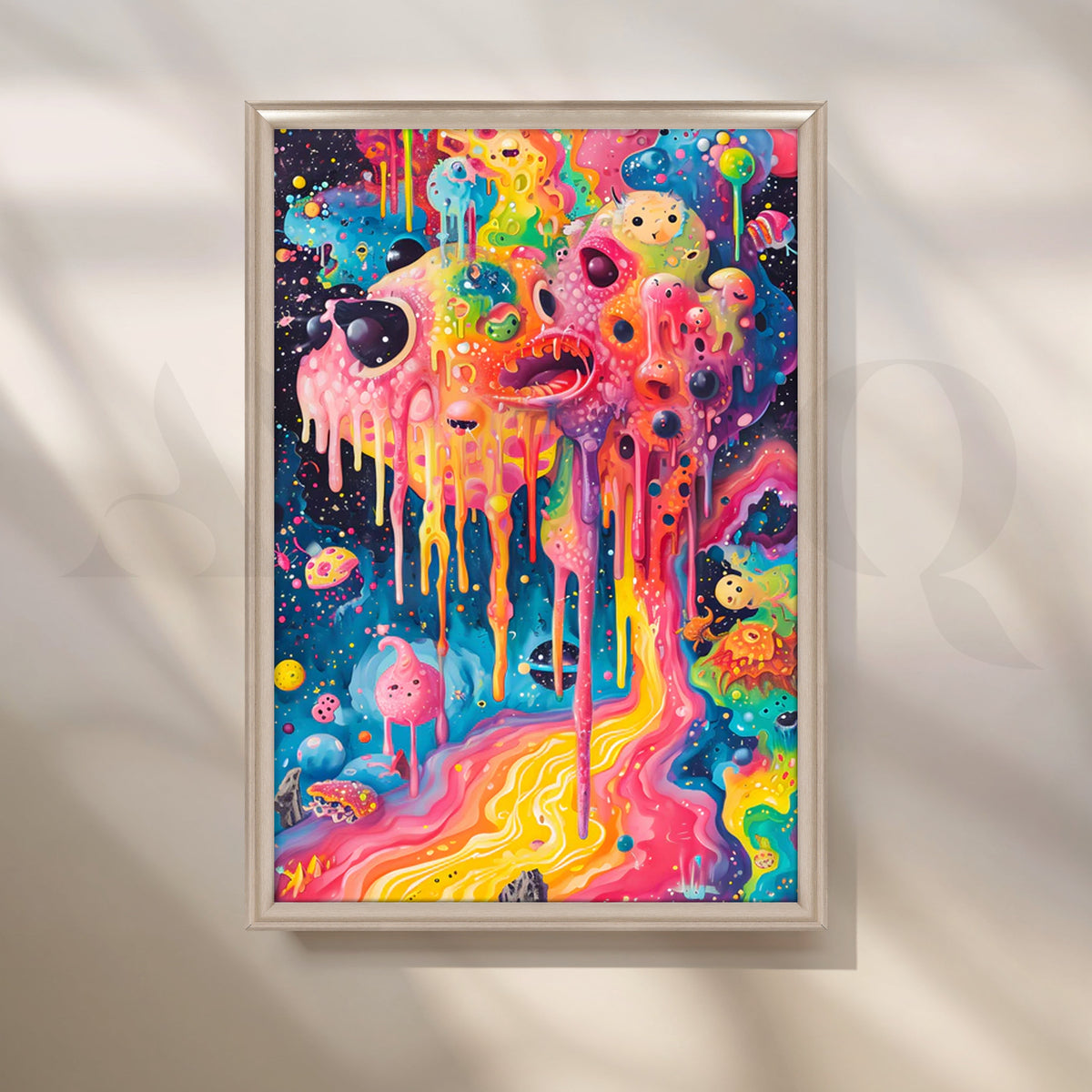 Galactic Candy Melt Canvas Painting for Game Room – Asha Art Studio – Image 4