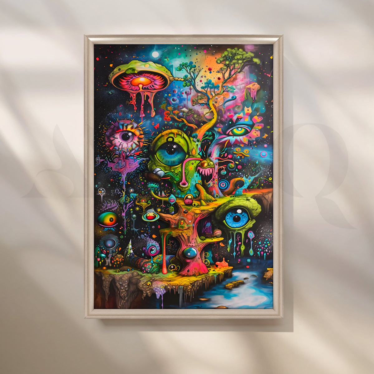 Psychedelic Dreamscape Canvas Painting for Game Room – Asha Art Studio – Image 4