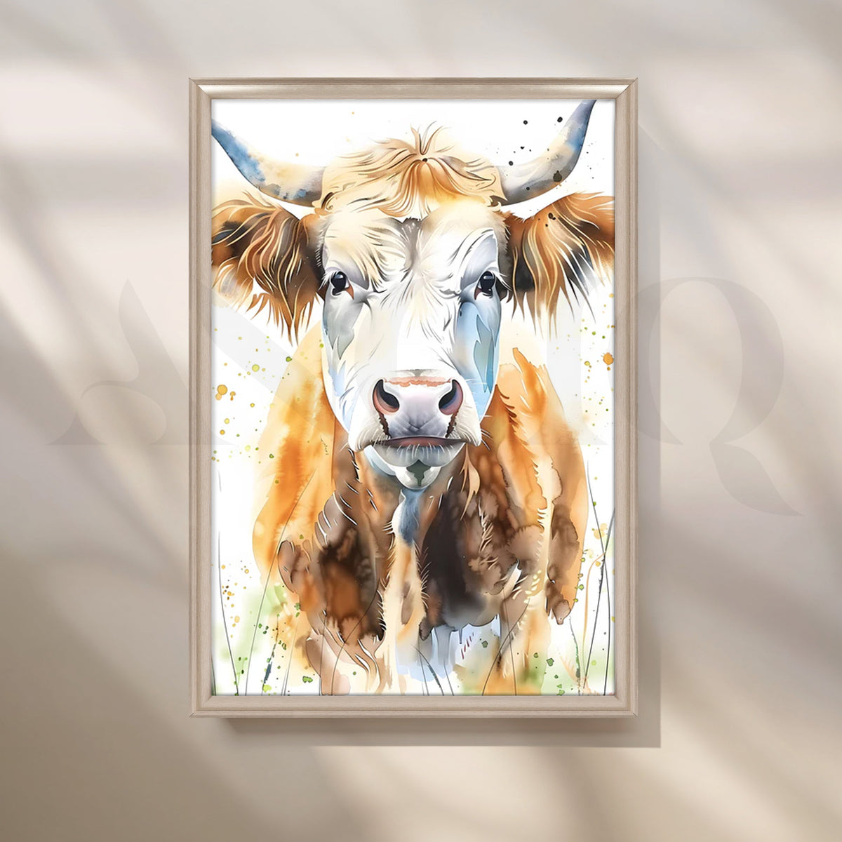 Gentle Highland Cow Canvas Painting for Farmhouse Kitchen – Asha Art Studio – Image 4