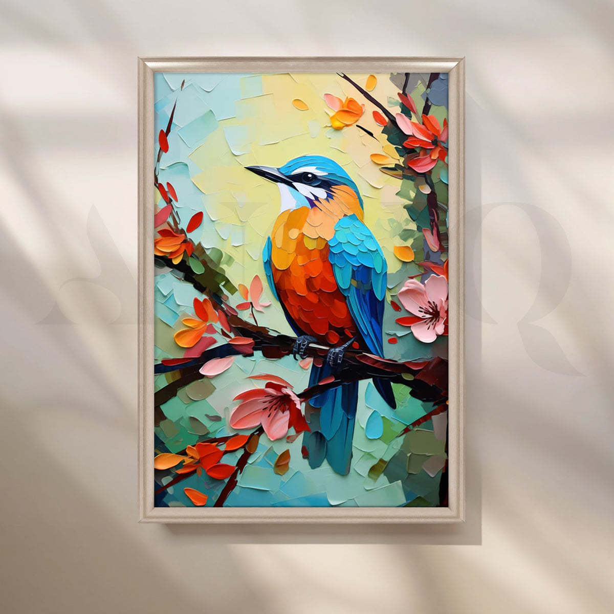 Blossom Perch Canvas Painting for Bedroom – Asha Art Studio – Image 4