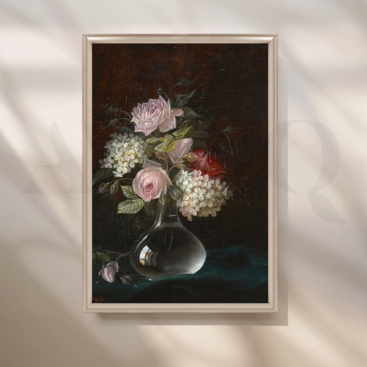 Blush Roses in Glass Vase Canvas Artwork – Asha Art Studio – Image 4