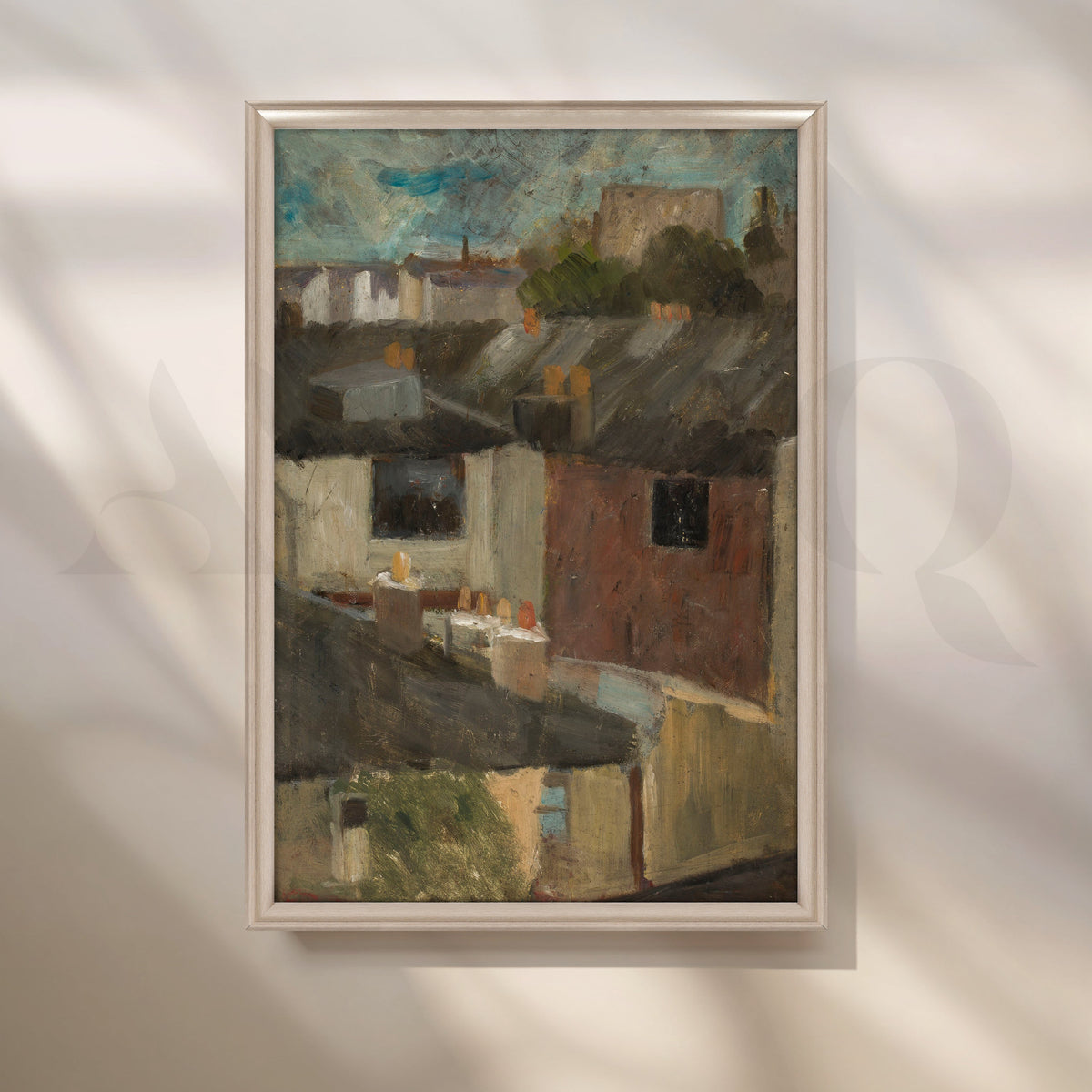 Rooftops at Dusk Canvas Artwork – Asha Art Studio – Image 4