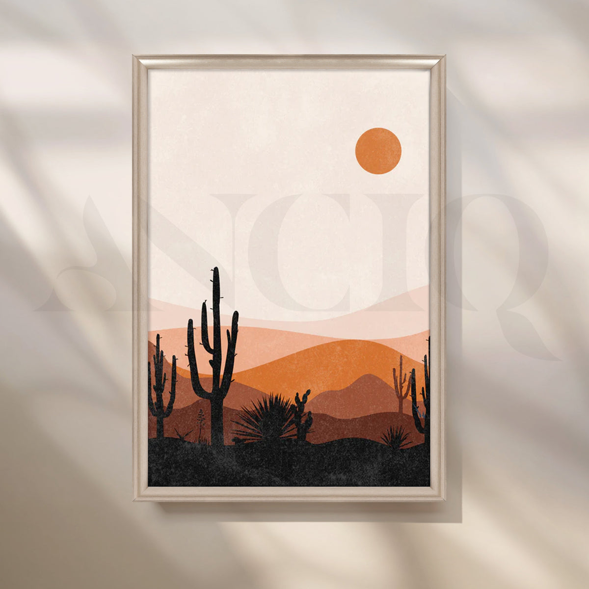 Cactus Sunset Dunes Canvas Painting for Modern Living Room – Asha Art Studio – Image 4