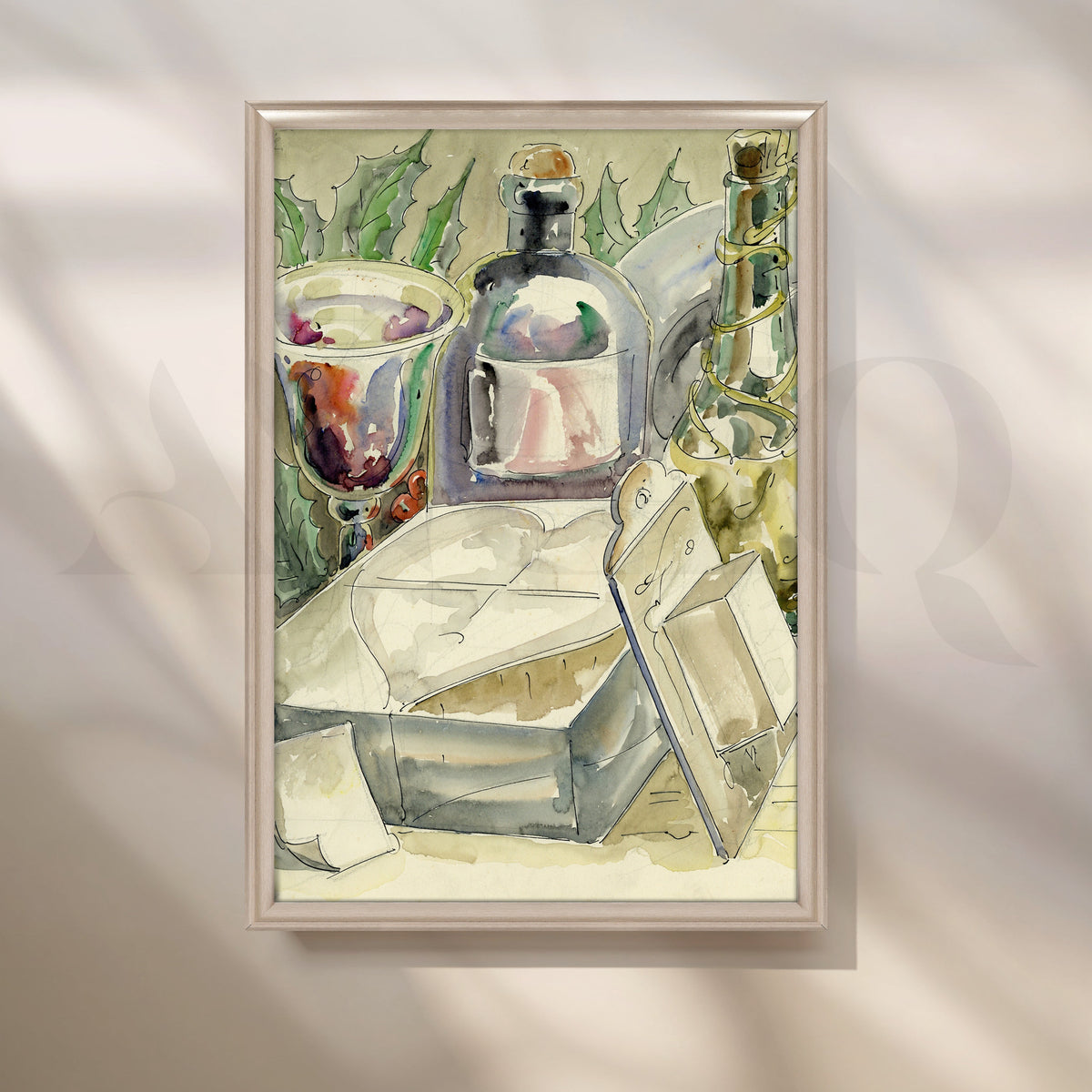 Wine Bottles and Silverware Canvas Artwork – Asha Art Studio – Image 4