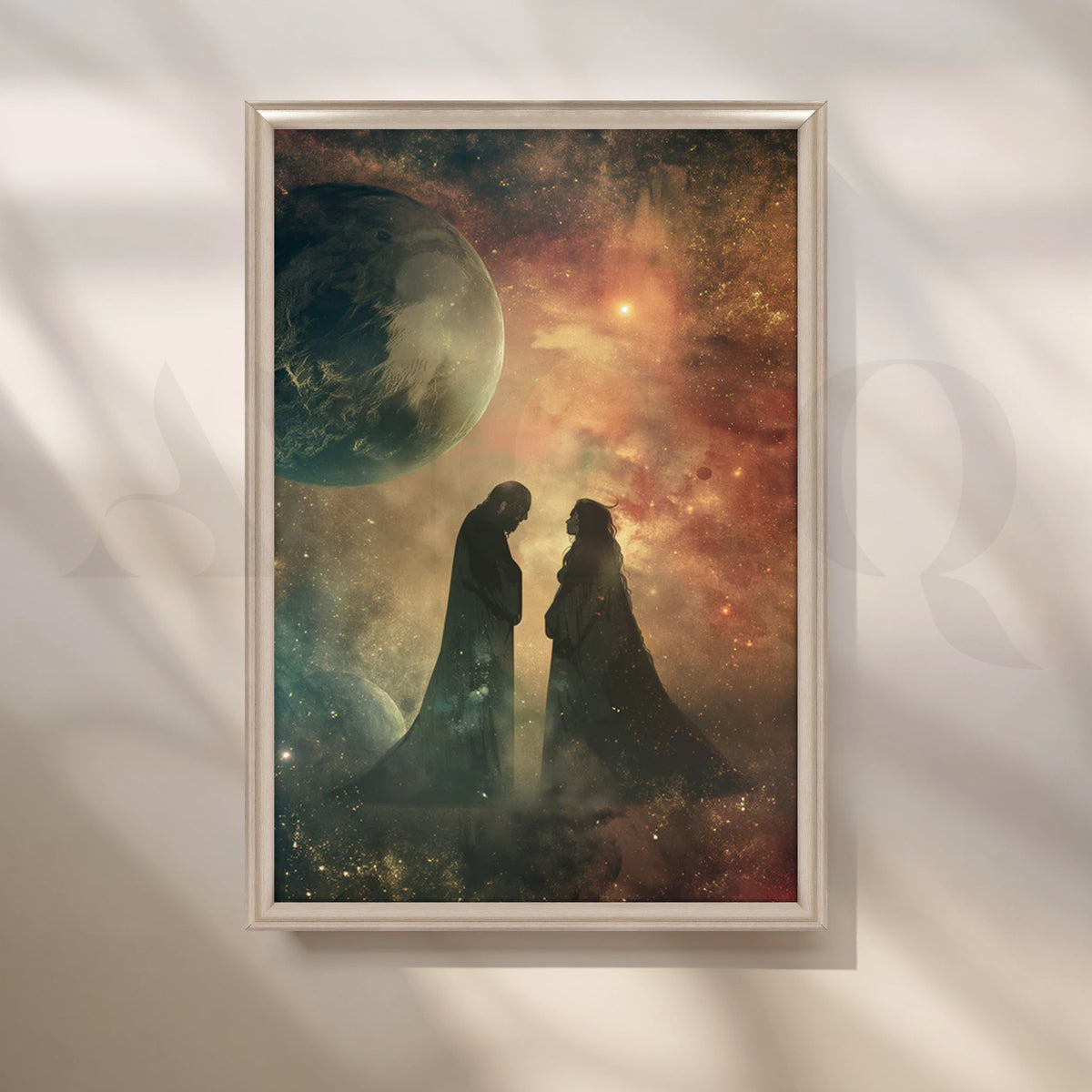 Cosmic Vow Canvas Artwork for Bedroom – Asha Art Studio – Image 4
