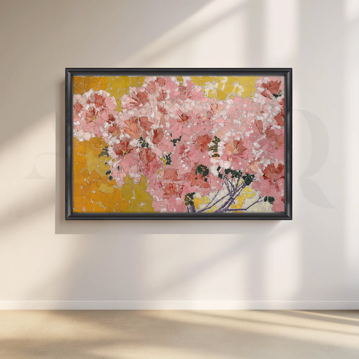 Pink Blossom Mosaic Canvas Artwork – Asha Art Studio – Image 3