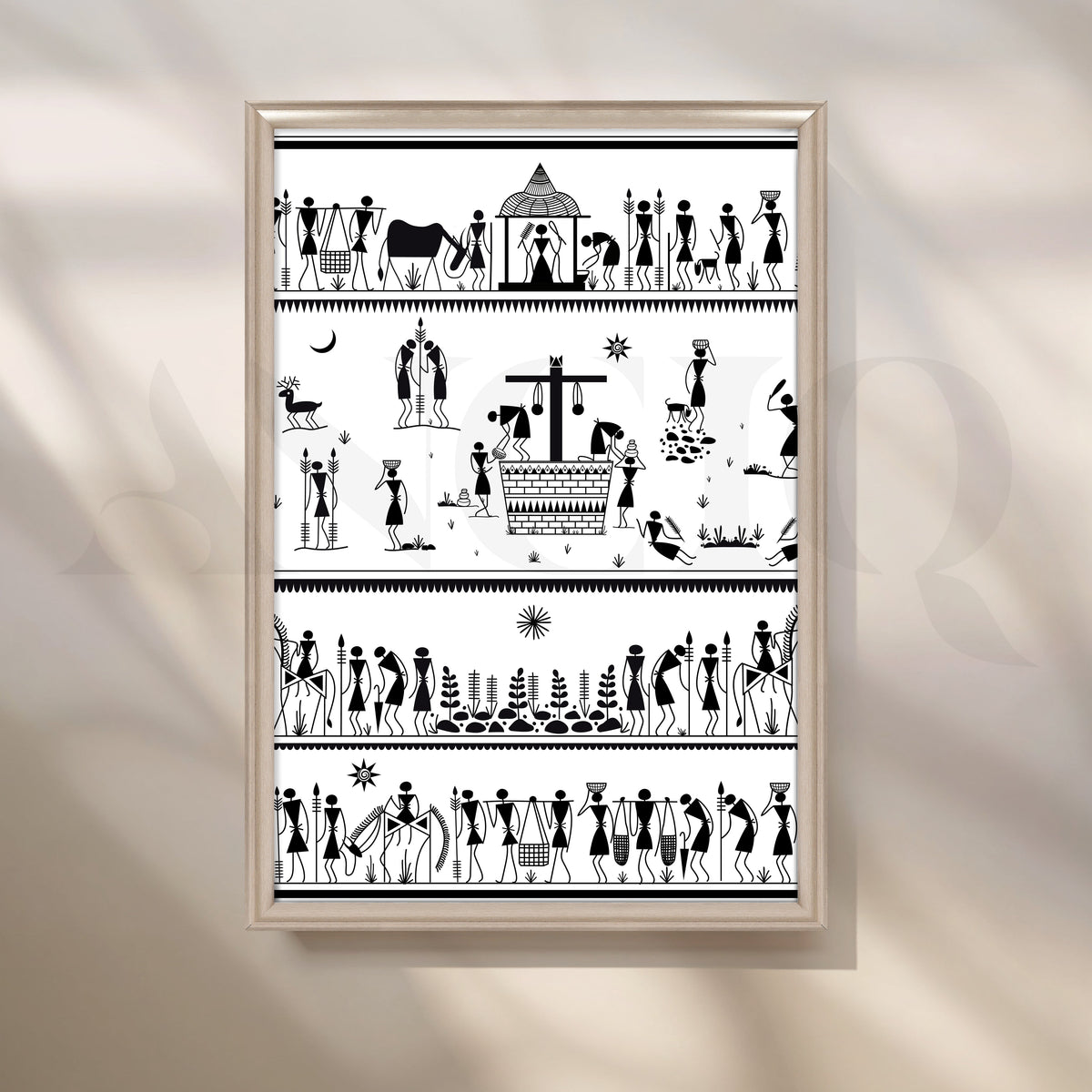 Village Life Chronicles Canvas Artwork – Asha Art Studio – Image 4