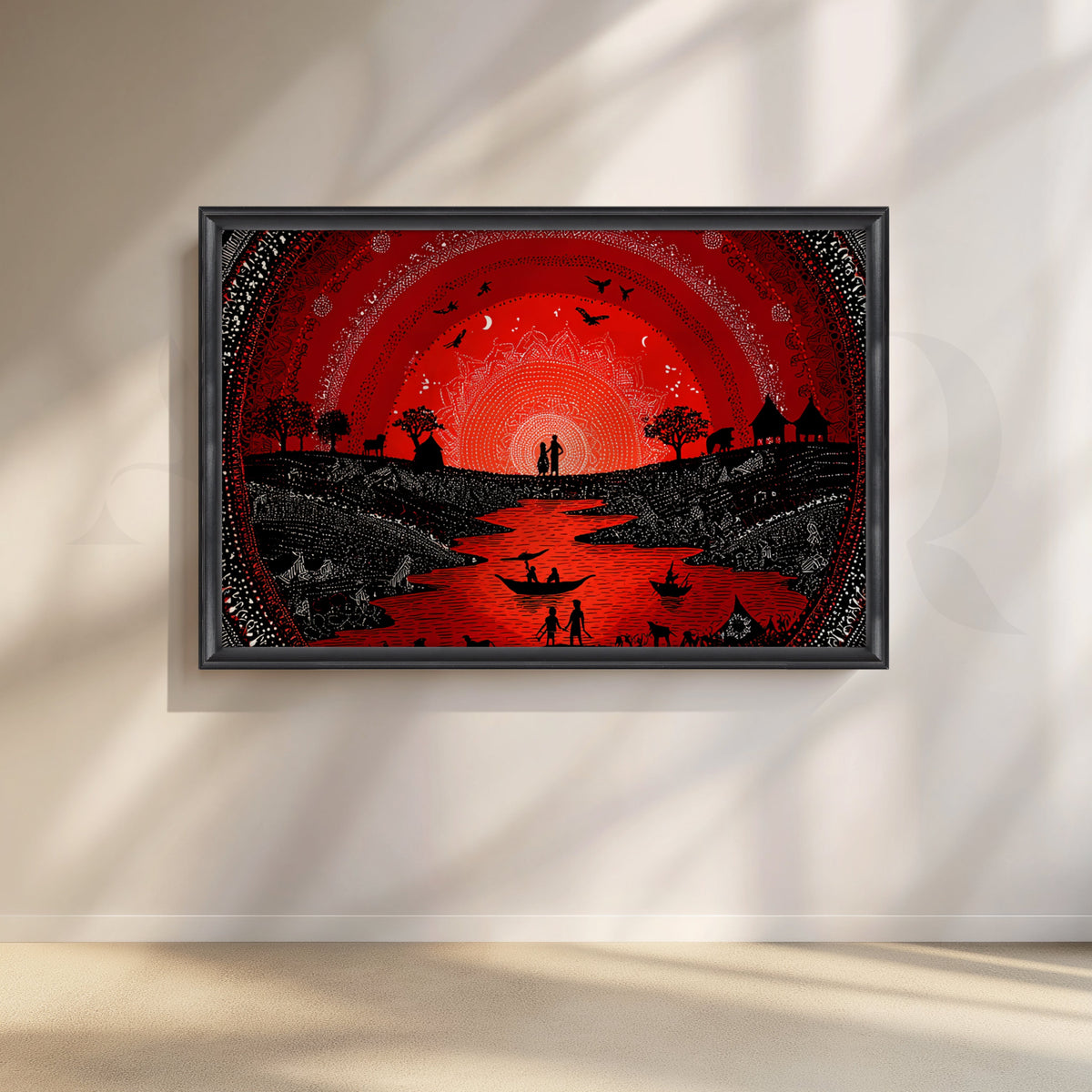 Crimson River Festival Canvas Artwork – Asha Art Studio – Image 3