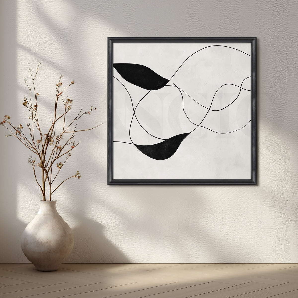 Monochrome Flow Canvas Artwork – Asha Art Studio – Image 3