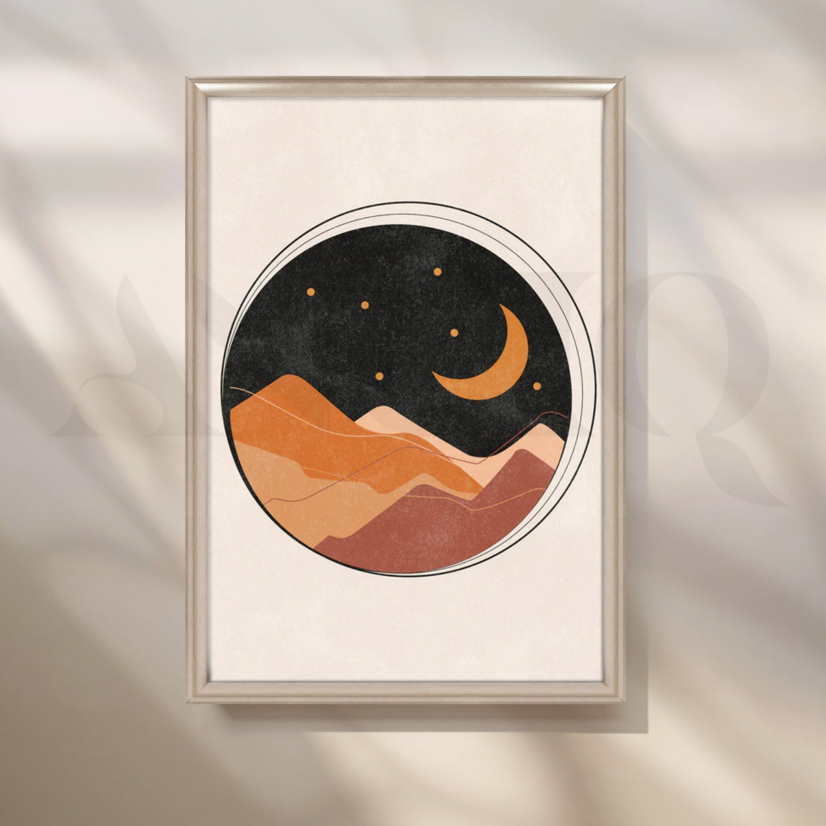 Desert Moonscape Canvas Painting for Boho Bedroom – Asha Art Studio – Image 4