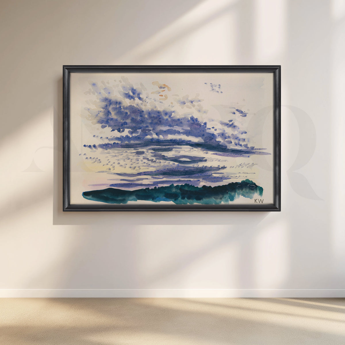 Lavender Sky Over the Bay Canvas Artwork – Asha Art Studio – Image 3