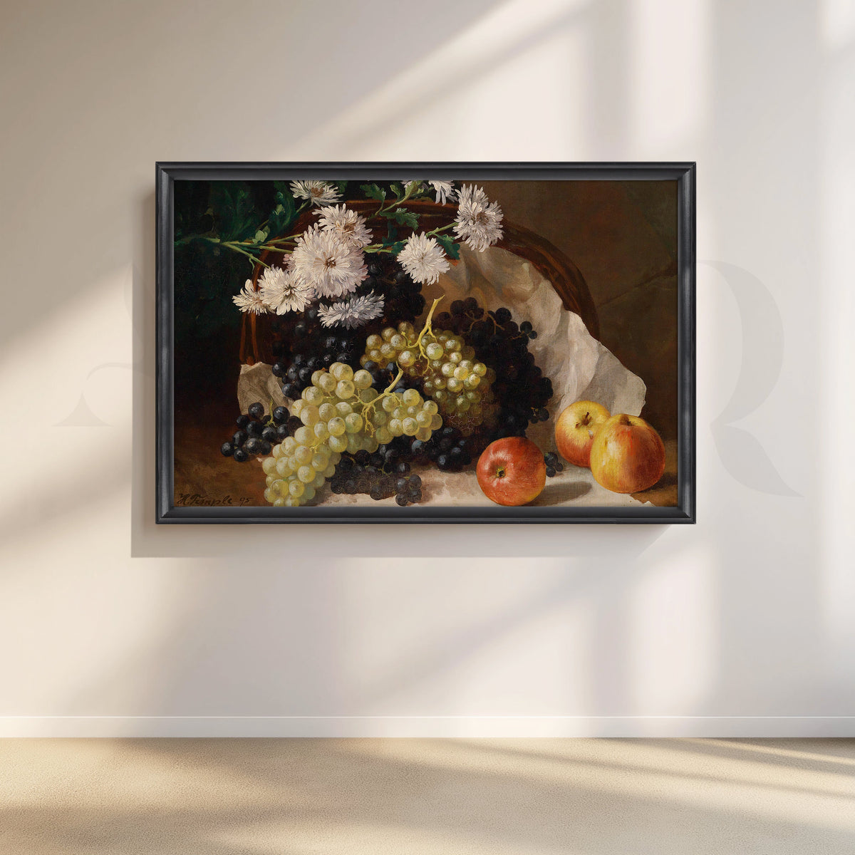 Grapes and Apples Still Life Canvas Artwork – Asha Art Studio – Image 3