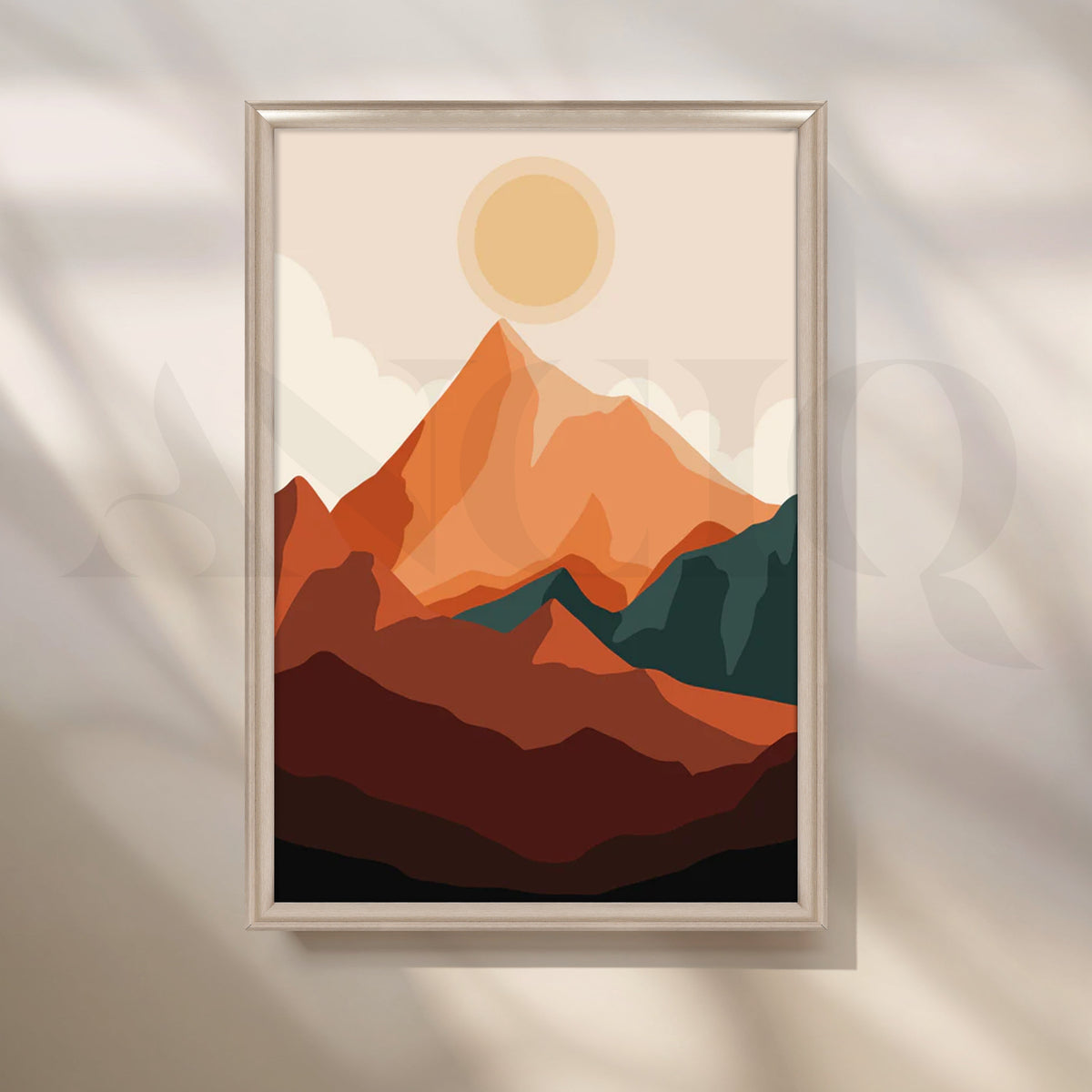 Terracotta Summit Canvas Painting for Home Office – Asha Art Studio – Image 4