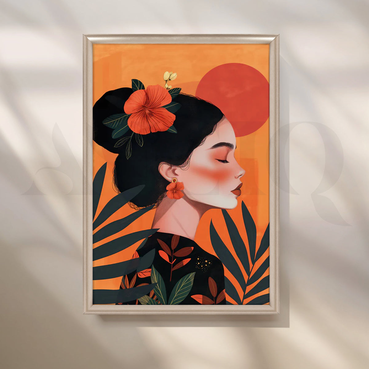 Hibiscus Dawn Canvas Painting for Dining Room – Asha Art Studio – Image 4